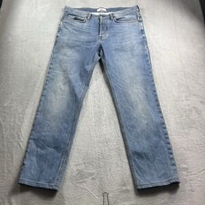 SPOKE London Build B Mens Jeans Stretch Regular Fit Blue 34x28 Button Fly